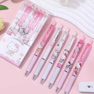 Hello Kitty Pens 6pk Ball Point School Supplies Sanrio Kawaii Office Stationary